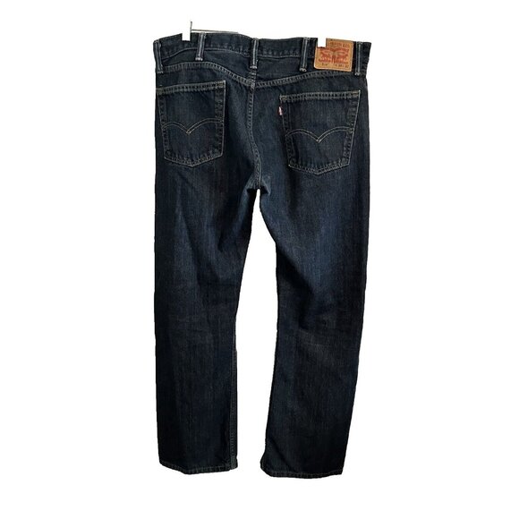 Levi Strauss Dark Wash Blue Denim Jeans 514 Mens 38X32 Straight Leg Preppy - Picture 3 of 13